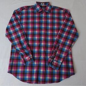Peter Millar Multi-Color Plaid 100% cotton Button-Up Dress Shirt
